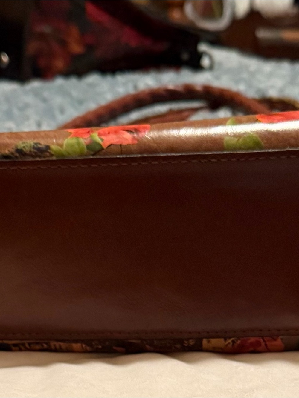 Patricia Nash Brown Floral Coastal Print Tote & Card Holder - Picture 2 of 4